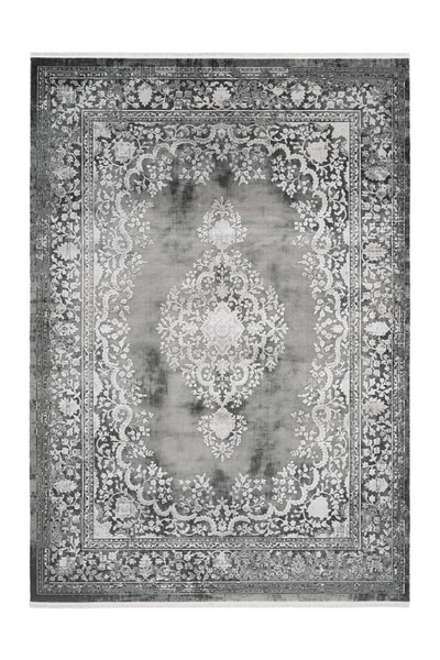 Pierre Cardin - Orsay 701 High Quality Silver Rug with Centre Medallion - Lalee Designer Rugs