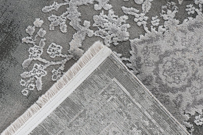 Pierre Cardin - Orsay 701 High Quality Silver Rug with Centre Medallion - Lalee Designer Rugs