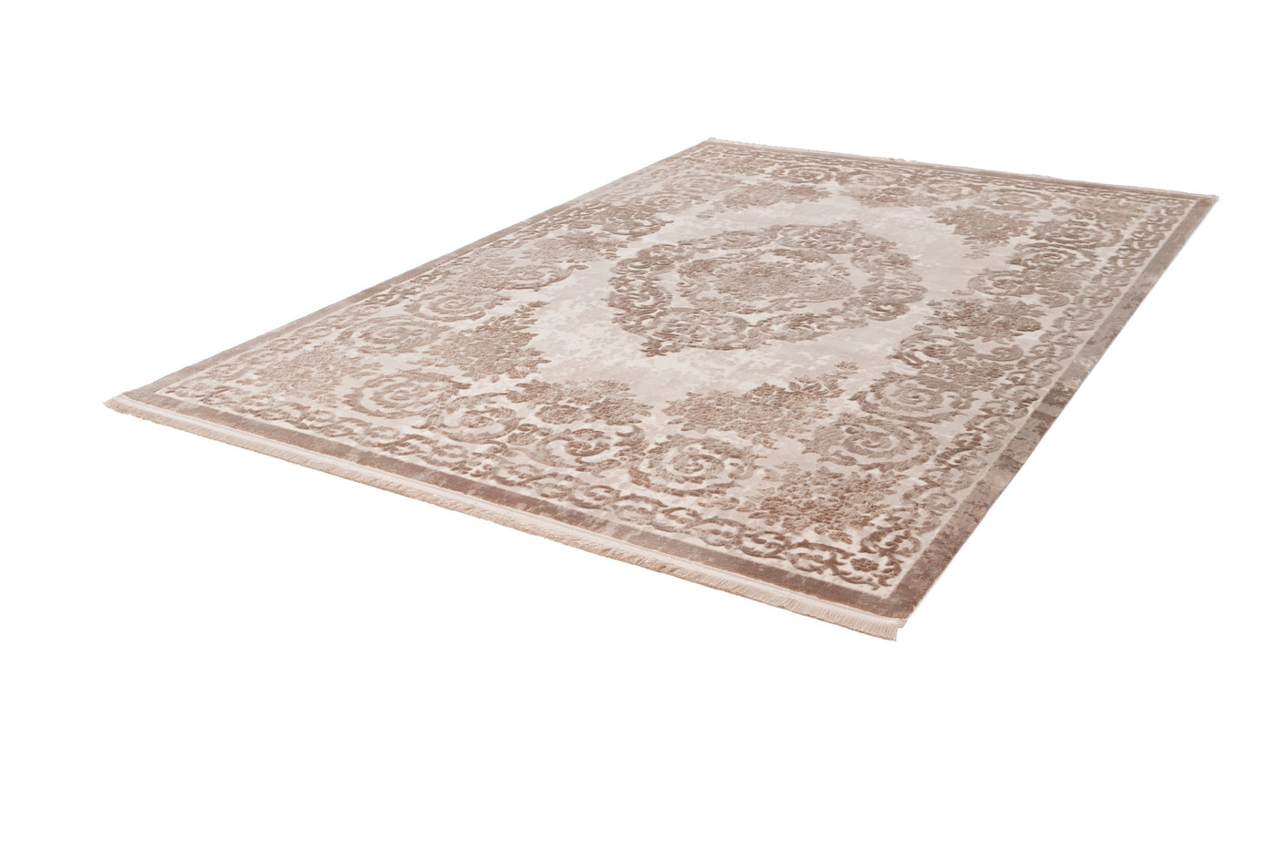 Pierre Cardin Vendome 700 Luxury Acrylic Beige Rug with Centre Medallion 