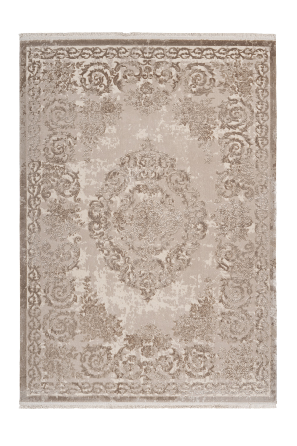 Pierre Cardin Vendome 700 Luxury Acrylic Beige Rug with Centre Medallion 