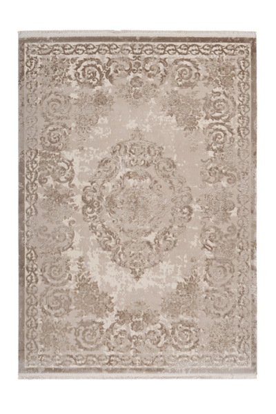 Pierre Cardin Vendome 700 Luxury Acrylic Beige Rug with Centre Medallion 