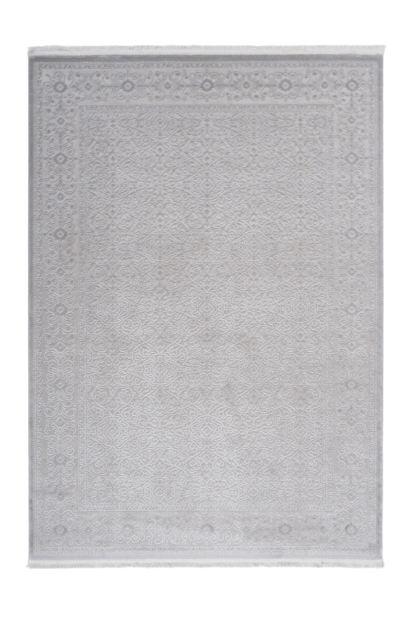Pierre Cardin Vendome 701 Luxury Silver Rug with Floral Design 
